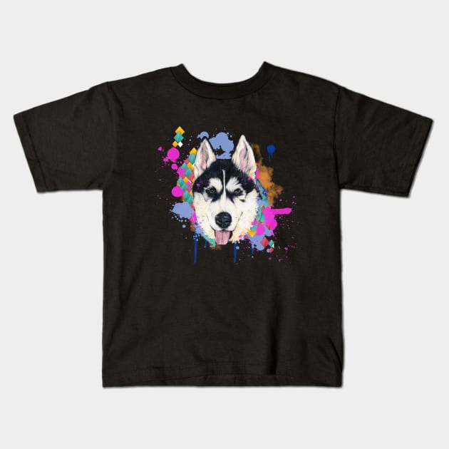 Husky Kids T-Shirt by Apatche